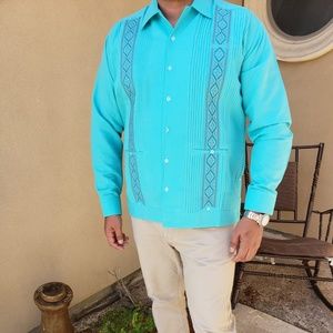 Guayabera Shirt Long Sleeve Fine Linen